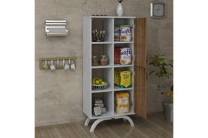 Pandora Kitchen Cabinet, White & Dark Wood