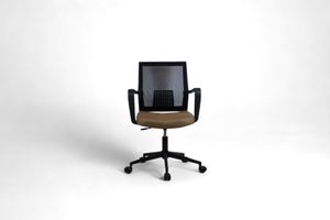 Mesh Bureaustoel, Met Metalen Poten, Koffie