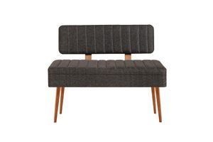 Vina Bench with Backrest, Anthracite & Pine