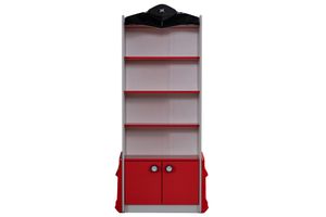 Sports Bücherregal mit Türen, Rot