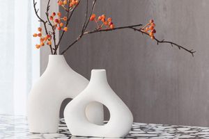 Perrie Modernes Vasen-Set, Weiß
