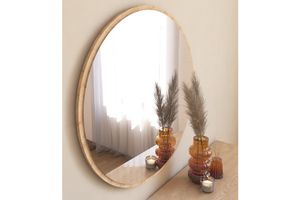 Přírodní dekorativní kulaté zrcadlo Mone