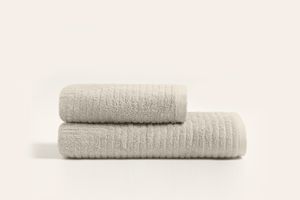 Šedohnědá dvoudílná sada ručníků s proužky, 50X90-90X150, 1039A