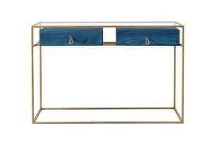 Wychwood Console Table, Blue & Brass