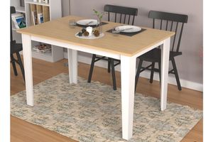 New 4 Seat Fixed Dining Table, Oak & White