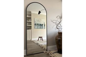 Lyn Home Ovaler Standspiegel, 180x60 cm, Schwarz