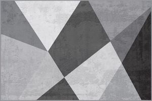 Rovigo Patterned Rug, 100 x 200 cm, Grey