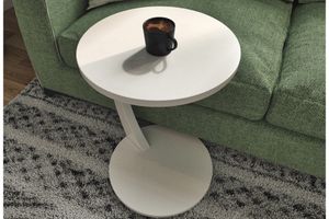 Nyoka Rolling Side Table, White