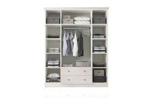 Zenio Side Kleiderschrank mit 4 Türen und 2 Schubladen, Weiß