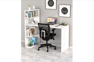 Portofino Schreibtisch mit Bücherregal, Weiß