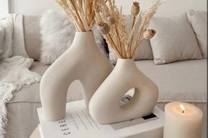 Perrie Modernes Vasen-Set, Creme