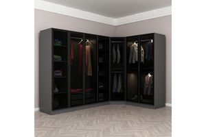 Medway Tideway Kledingkast met 7 Deuren, Antraciet en Zwart