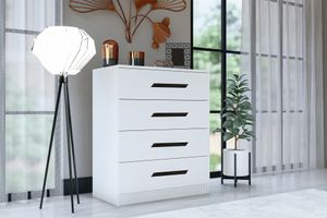 Almina 4 Tier Chest of Drawers, White