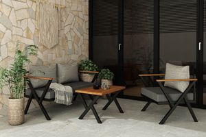 Woodesk Begonville Outdoor Sofa Set, Grey
