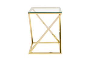 Udioy Glass Side Table, Gold
