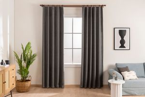 Gaura Darkening Curtain Pair, 120 x 250 cm, Grey
