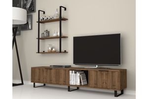 Zenon TV Stand, Dark Wood, 180 cm