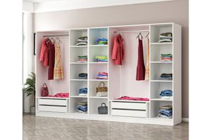 Medway Kledingkast met 2 Lades en Spiegel, Wit