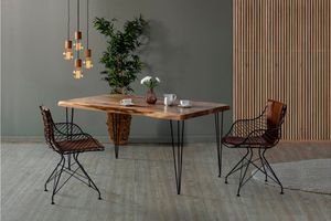Clarie Fixed Dining Table, 90 x 200 cm, Walnut