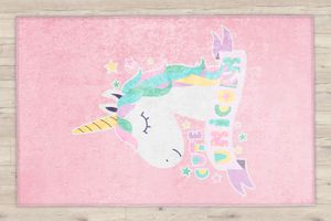 Caprice Unicorn Print Children's Rug, 120 x 175 cm, Pink