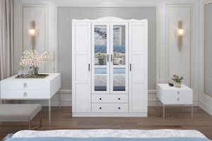 Desert 4 Door Wardrobe, White