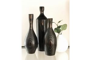 Igotto 3 Piece Wooden Candle Holder Set, Walnut