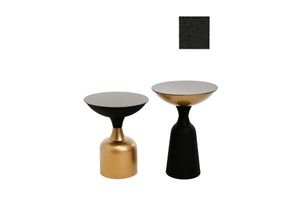 Netha 2 Piece Side Table Set, Black & Gold