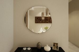 Magnolia Decorative Wall Mirror, 89 x 89 cm, Black