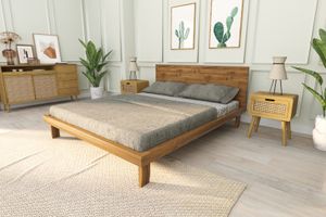 Rio King Size Bed, 160 x 200 cm, Walnut