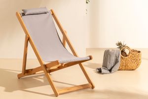 Bysay Folding Lounge Outdoor Chair, Grey