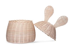 Bunny Shape Wicker Basket, Natural