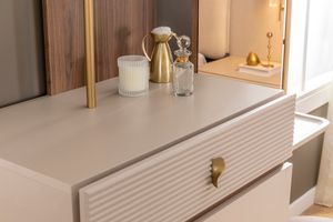 Brena Chest of Drawers & Mirror, Beige