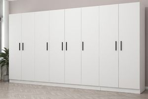 Medway Kledingkast met 8 Deuren en 2 Lades, Wit