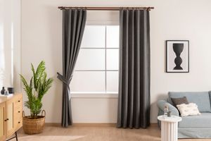 Gaura Darkening Curtain Pair, 120 x 250 cm, Grey