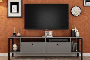 Alaluna TV-Lowboard mit Metallbeinen, 160 cm, Anthrazit