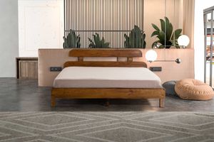 Alpie King Size Bed, 150 x 200 cm, Walnut