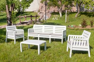 Lara Outdoor Sofa Set, White