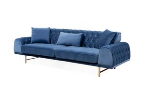 Nepal Three Seater Sofa, Dark Blue