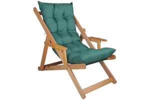 Kolyn Folding Lounge Outdoor Chair with Armrest, Green