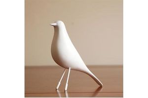 Whitebird Skandinavische Vogelfigur, Weiß