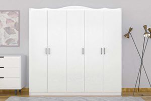 Lavinia Kleiderschrank mit 5 Türen, Weiß