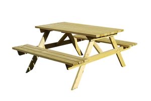 Neckar Picknicktisch aus Holz für 6 Personen, Grün