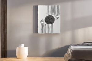 Abstract Bild auf Leinwand Gestreift, Grau