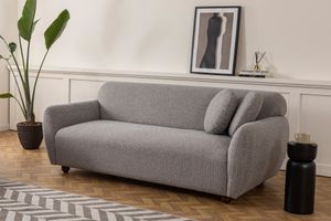 Eddy Three Seater Sofa, Light Grey