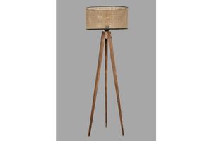 Juniper Rattan Vloerlamp met Driepoot, Beige