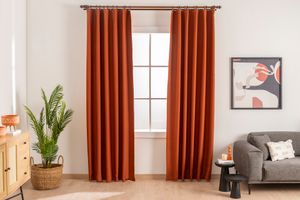 Haruna Blackout Curtain Pair, 240 x 250 cm, Terracotta