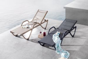 Gaila Lounge Outdoor Chair with Armrest, Beige