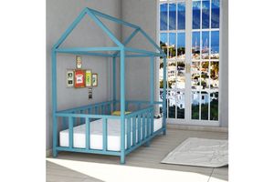 My Home Natural Wood Blue Children's Montessori Bed Frame