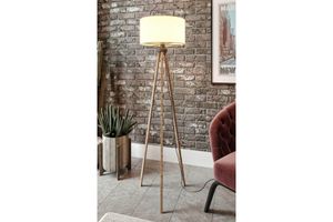 Krémová dekorativní moderní stojací lampa trojnožka Osso