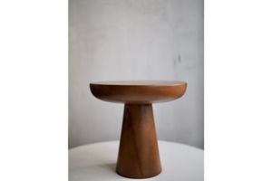 Mushroom Side Table, 50 cm, Walnut